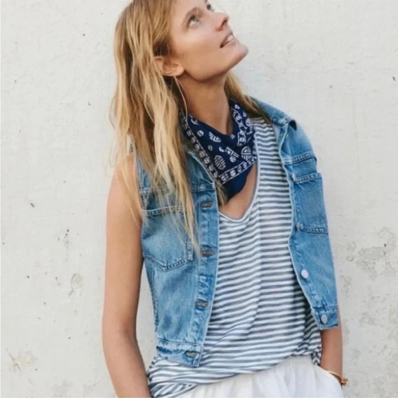 Madewell The Pocket Jean Vest women’s size XXS - Picture 1 of 7